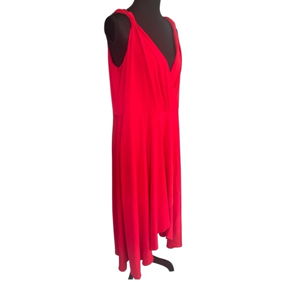 NWT Donna Karan Red Asymmetrical High-Low Cocktail Dress - Picture 7 of 8